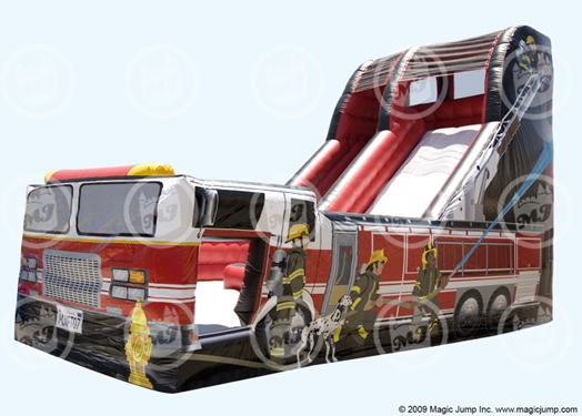 Fire Truck Slide and Bounce Combo