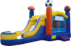 Sports Inflatable Bounce House Slide Combo
